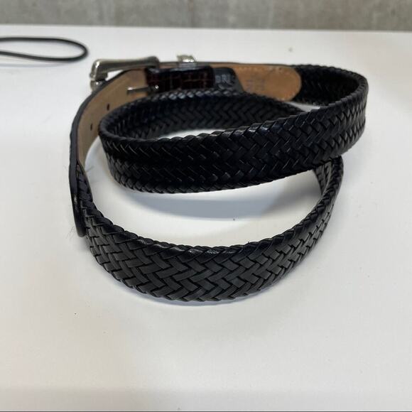 Brighton Black Snakeskin Print Silver Belt Size M/L 32 - Picture 4 of 7